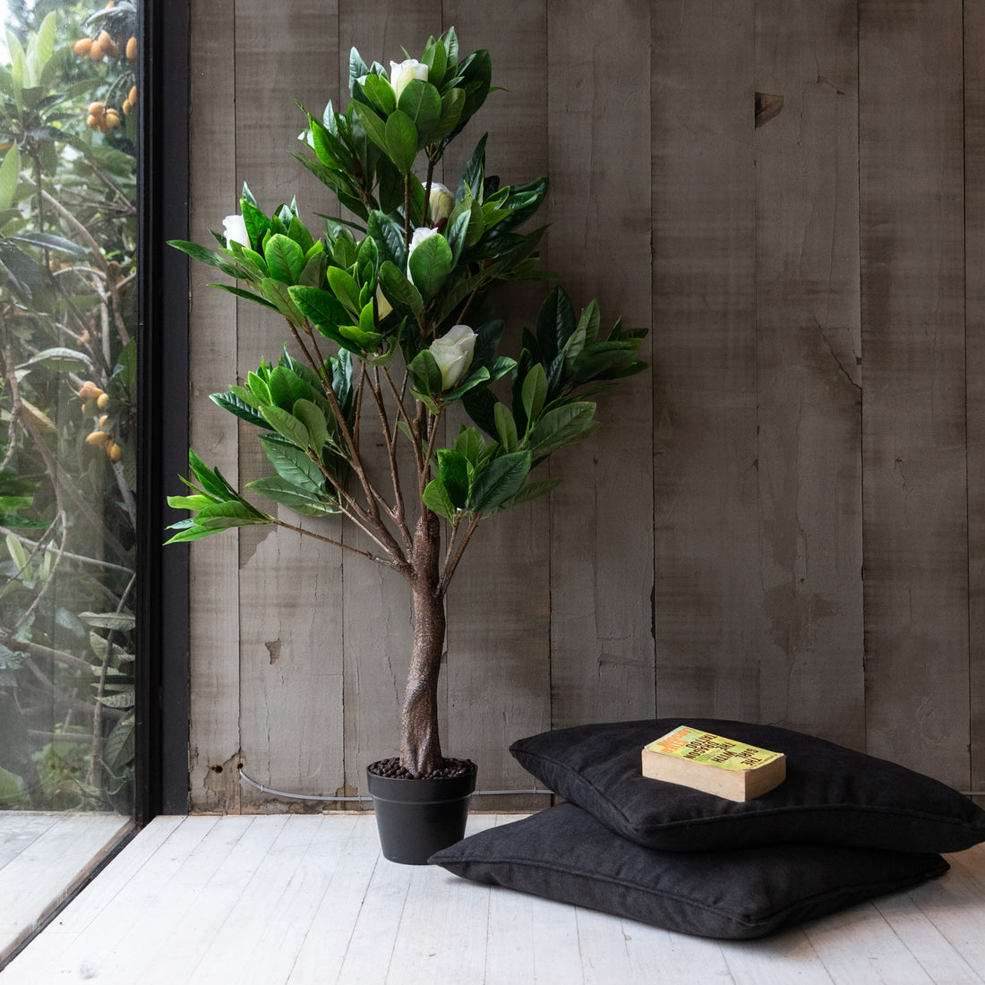 Árbol Artificial de Magnolio blanco de 130 cm